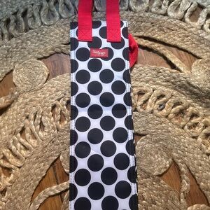 Thirty One Black and White Polka Dot Wine Tote